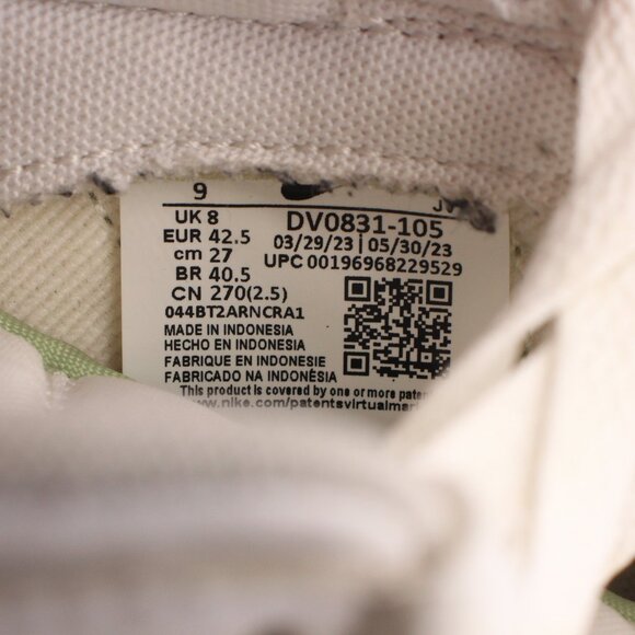 Nike Dunk Men's Size 9 Low White/Honeydew Sneaker Shoes Sneakers DV0831-105 - Picture 3 of 9